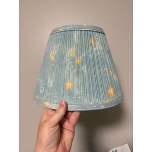 Vintage Celestial Star Moon Swirl Lamp Shade Blue Yellow Accent Light Cover